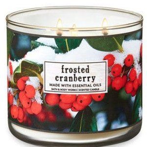 Frosted Cranberry Candle NEW 3 wick